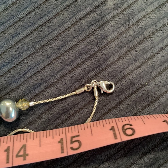 Vintage Monet double strand faux grey pearl and bead necklace. 16” - Picture 7 of 7